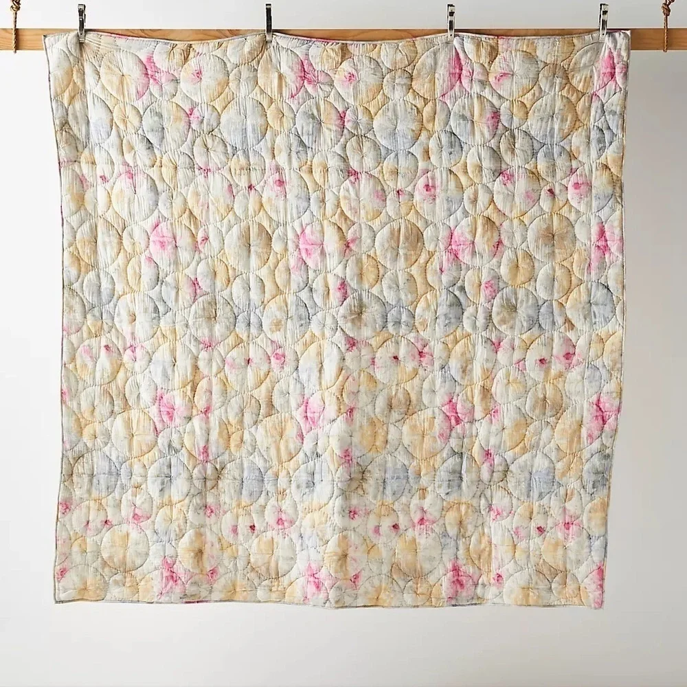 Anthropologie Clarabelle Gauze Quilt Queen NEW Plus 1 Standard Sham NWT